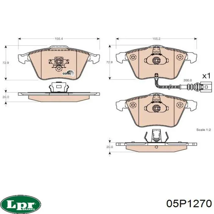 Передние тормозные колодки 05P1270 LPR