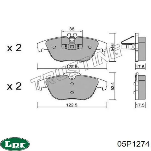 Колодки дисковые  LPR 05P1274 цена, от 24.47 USD