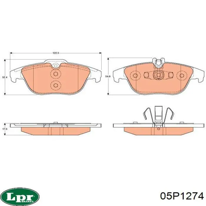 Задние тормозные колодки 05P1274 LPR