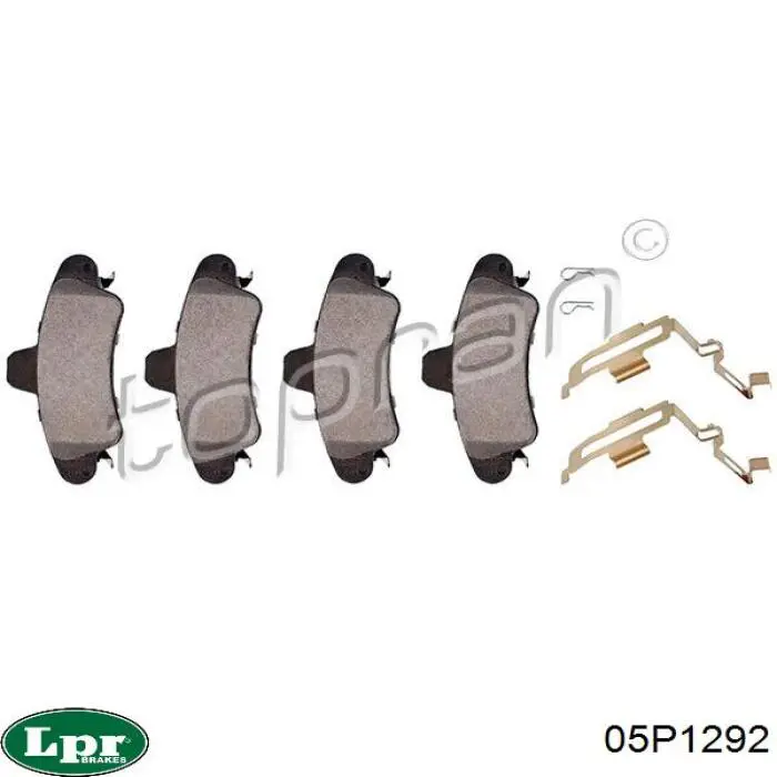 Купить 05P1292 LPR Колодки тормозные задние, дисковые