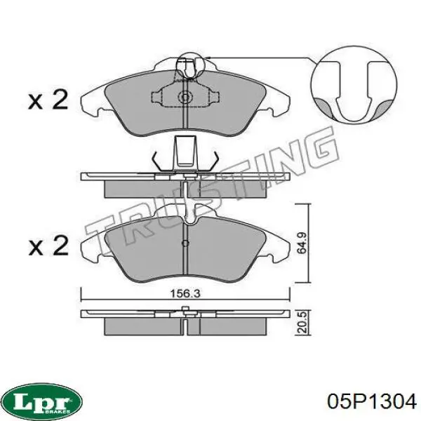 Колодки LPR 05P1304 цена, от 19.65 USD