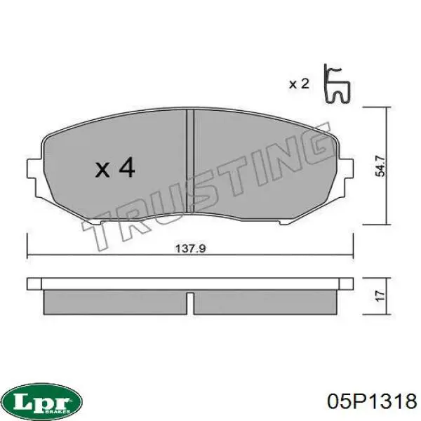 Тормозные колодки LPR 05P1318