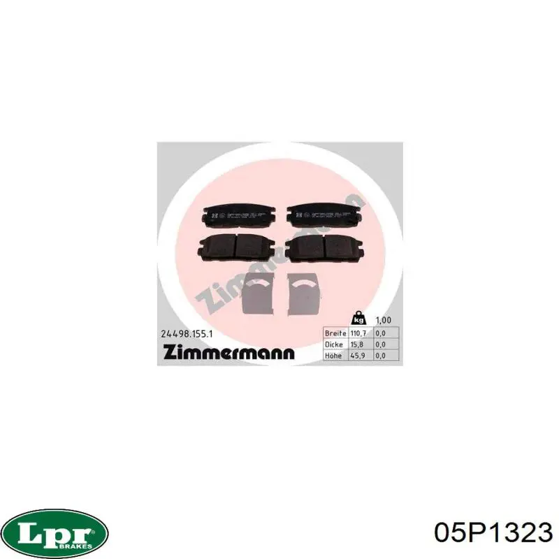 05P1323 LPR Колодки тормозные дисковые комплект