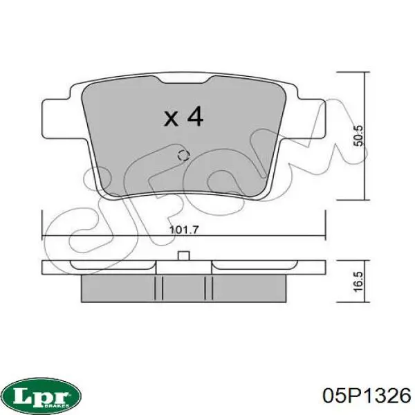 Задние тормозные колодки 05P1326 LPR