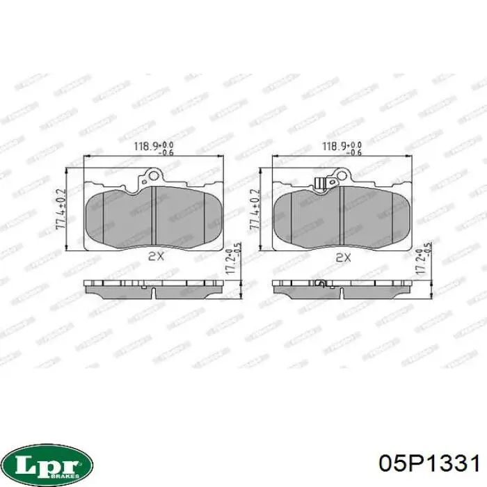 Купить 05P1331 LPR Колодки тормозные