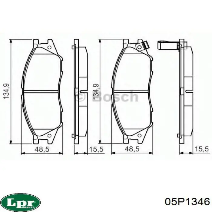 Передние тормозные колодки 05P1346 LPR