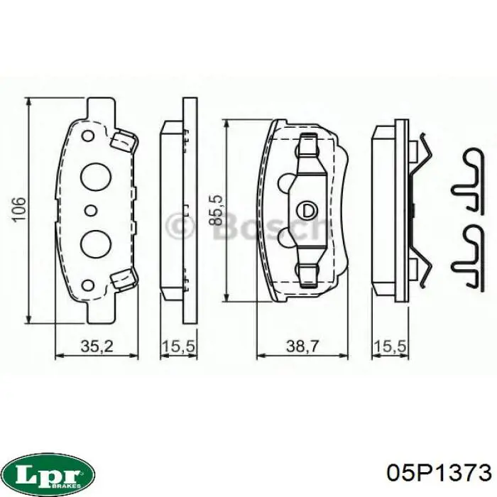 Колодки дисковые  LPR 05P1373 цена, от 17.86 USD