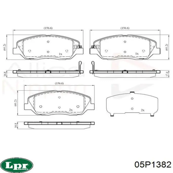 Тормозные колодки LPR 05P1382