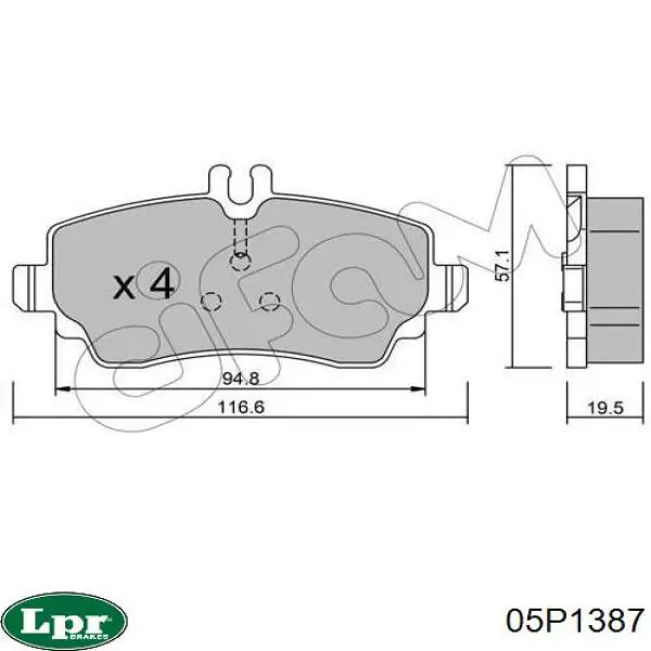 Колодки LPR 05P1387 цена, от 25.73 USD