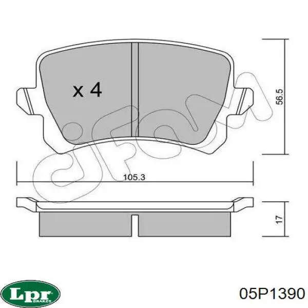 Задние дисковые колодки LPR 05P1390