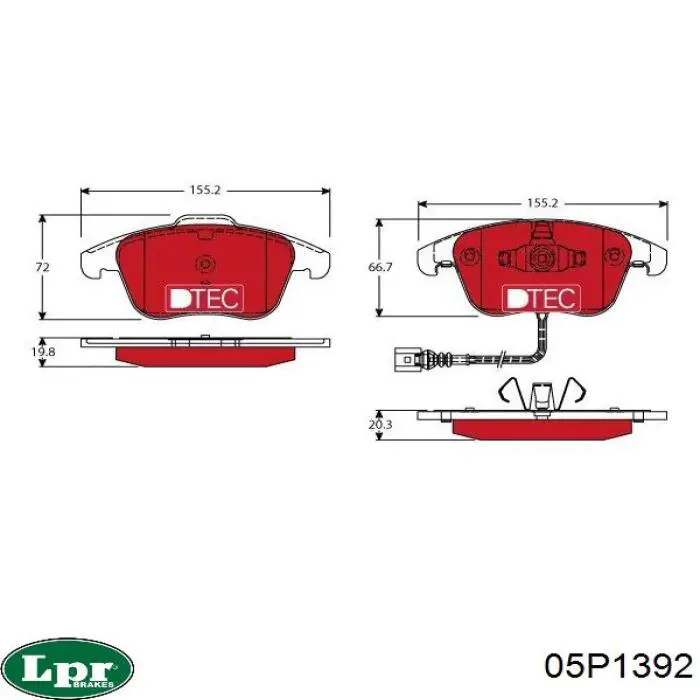 Тормозные колодки LPR 05P1392
