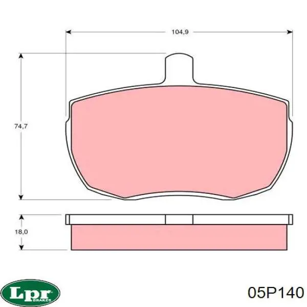 Колодки гальмівні передні, дискові 05P140 LPR