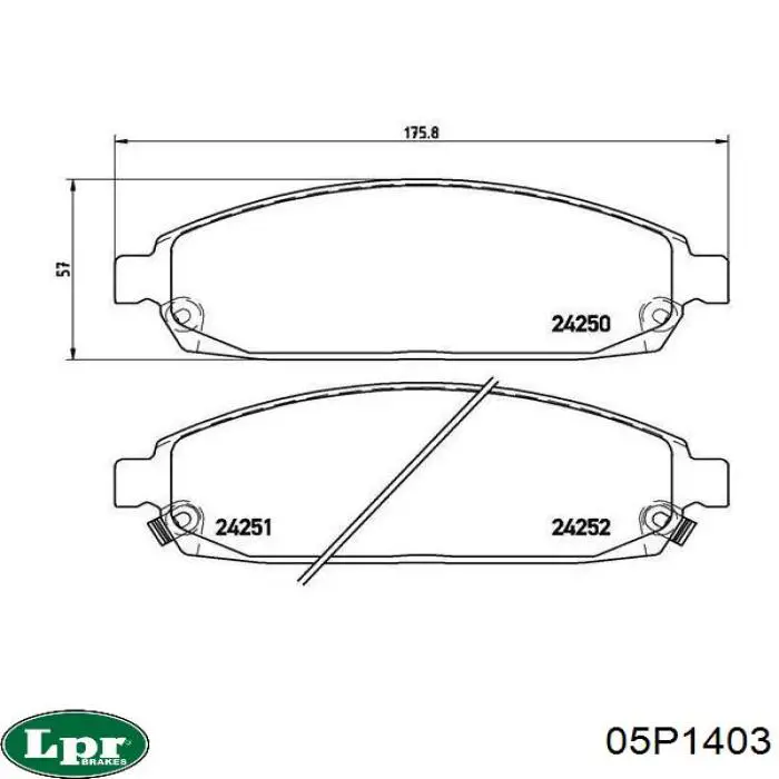 Тормозные колодки LPR 05P1403