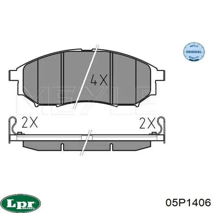 Передние тормозные колодки 05P1406 LPR