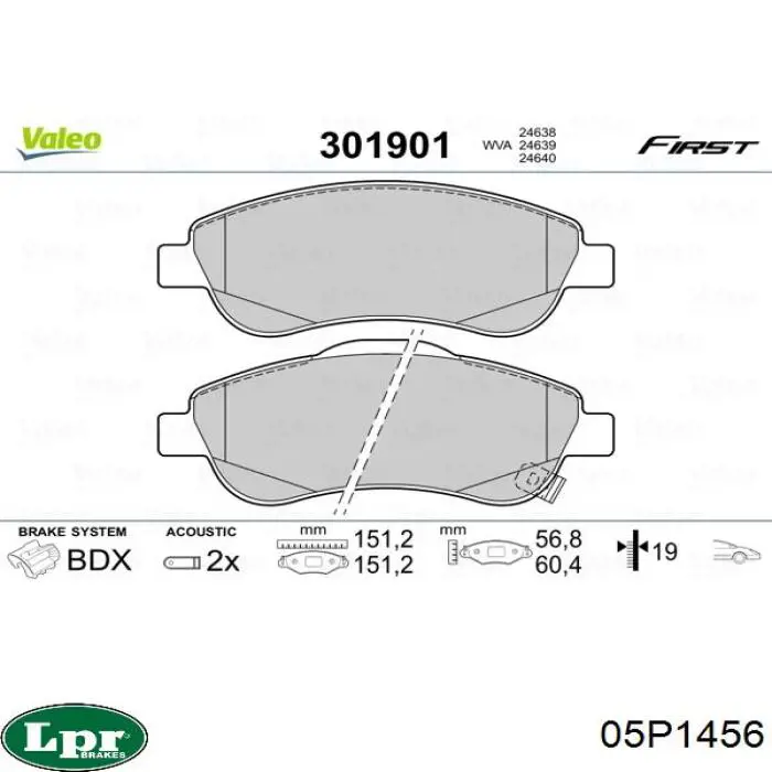 Тормозные колодки LPR 05P1456