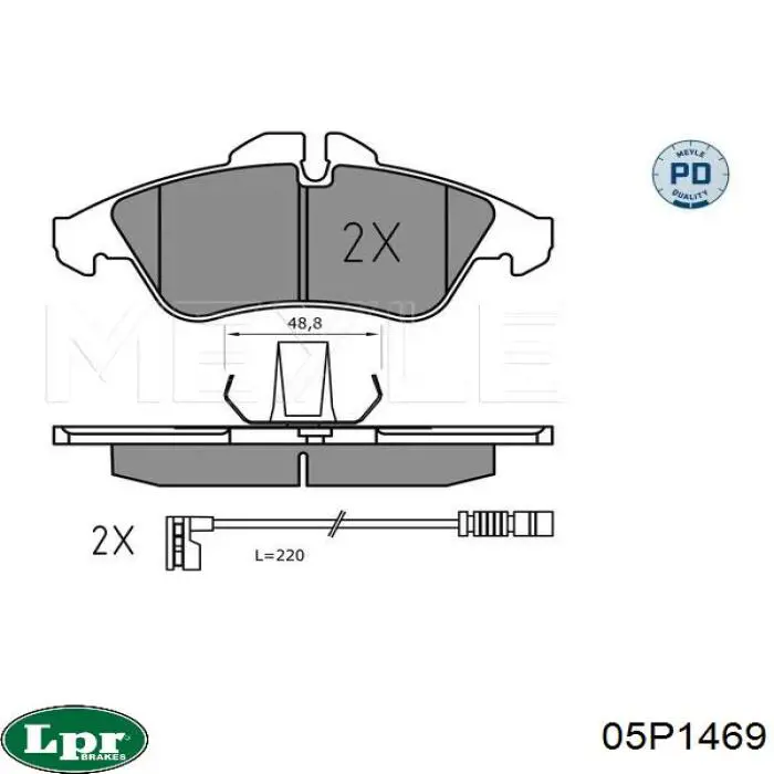Купить 05P1469 LPR Колодки тормозные