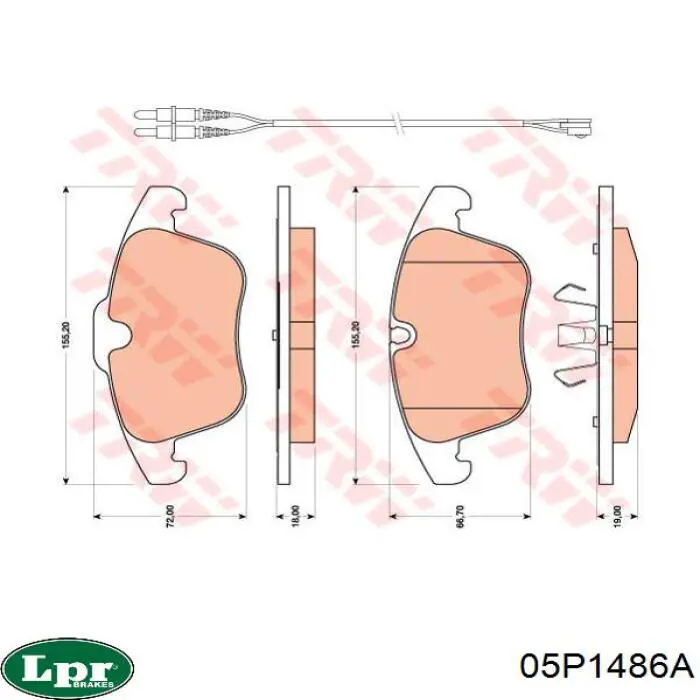 Тормозные колодки LPR 05P1486A