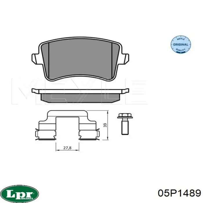 Задние тормозные колодки 05P1489 LPR