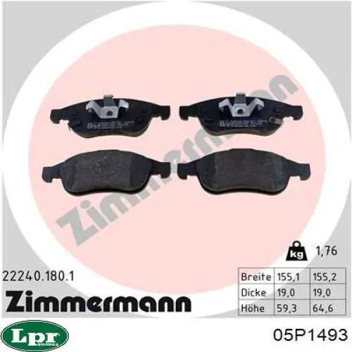 Колодки LPR 05P1493 цена, от 20.34 USD
