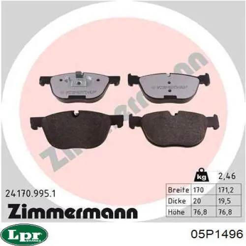 Купить 05P1496 LPR Колодки тормозные