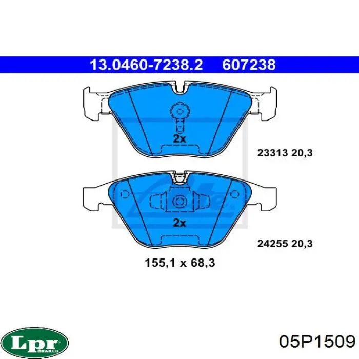 Передние тормозные колодки 05P1509 LPR