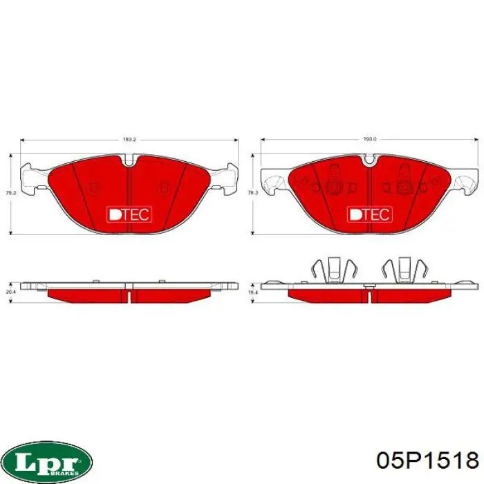 05P1518 LPR Колодки передние