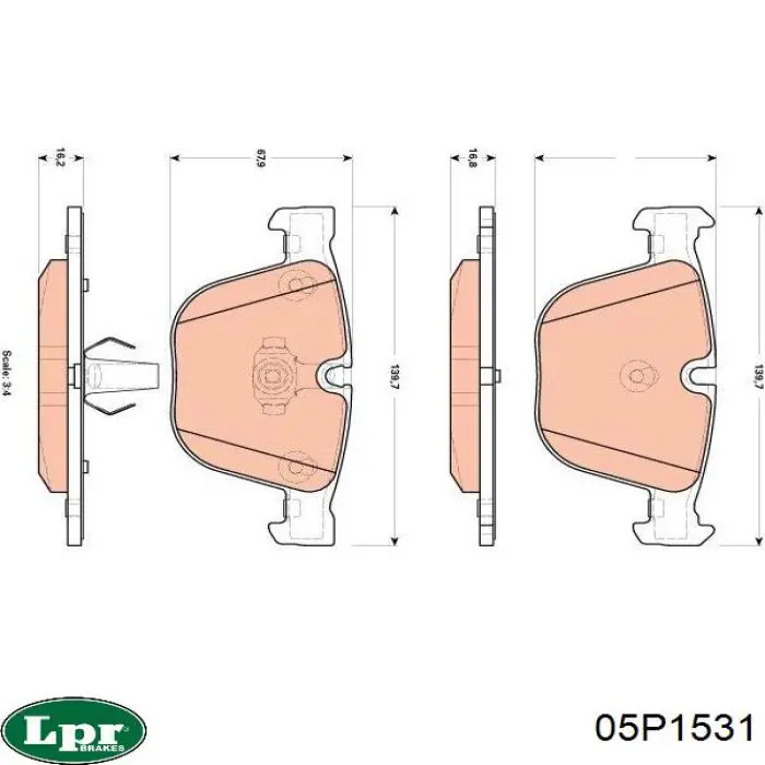 Задние дисковые колодки LPR 05P1531