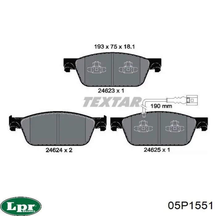 Тормозные колодки LPR 05P1551