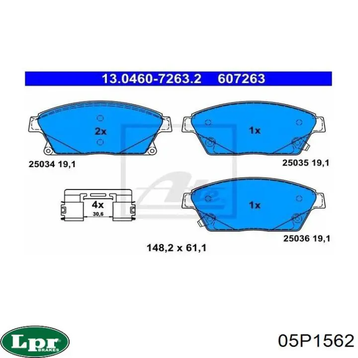 Колодки LPR 05P1562 цена, от 24.54 USD