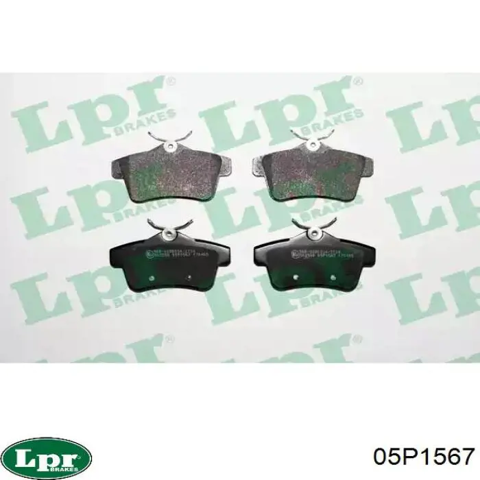 Купить 05P1567 LPR Колодки тормозные задние, дисковые
