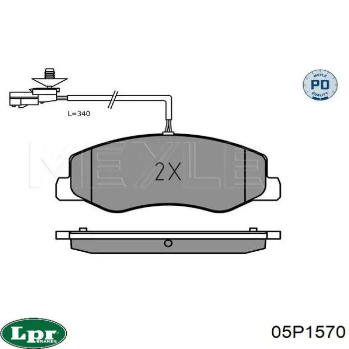 Купить 05P1570 LPR Колодки тормозные задние, дисковые