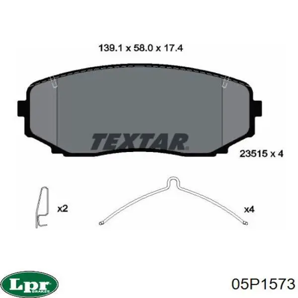 Передние тормозные колодки 05P1573 LPR