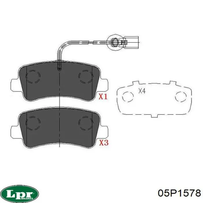 Купить 05P1578 LPR Колодки тормозные задние, дисковые