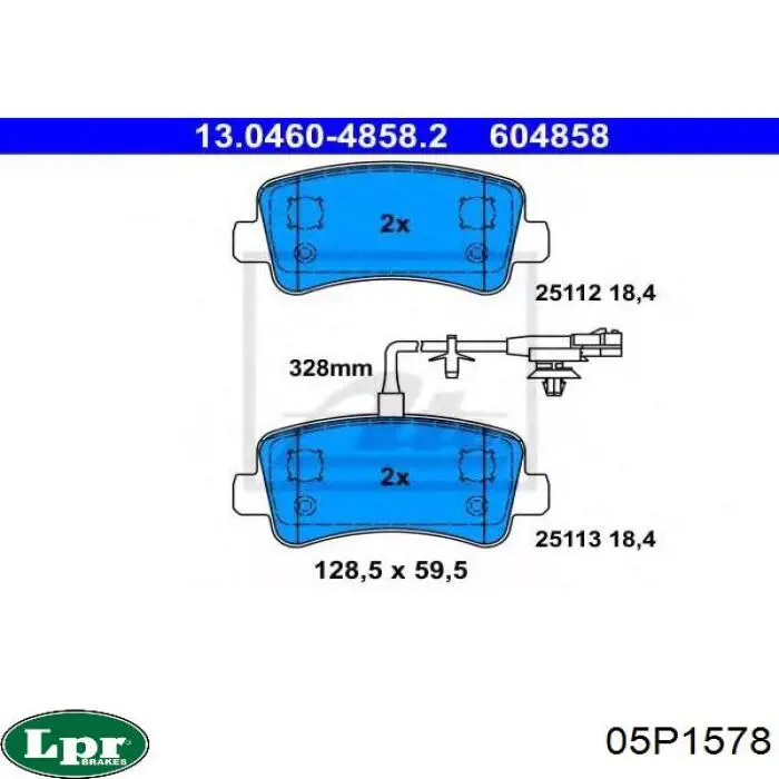 Задние дисковые колодки LPR 05P1578