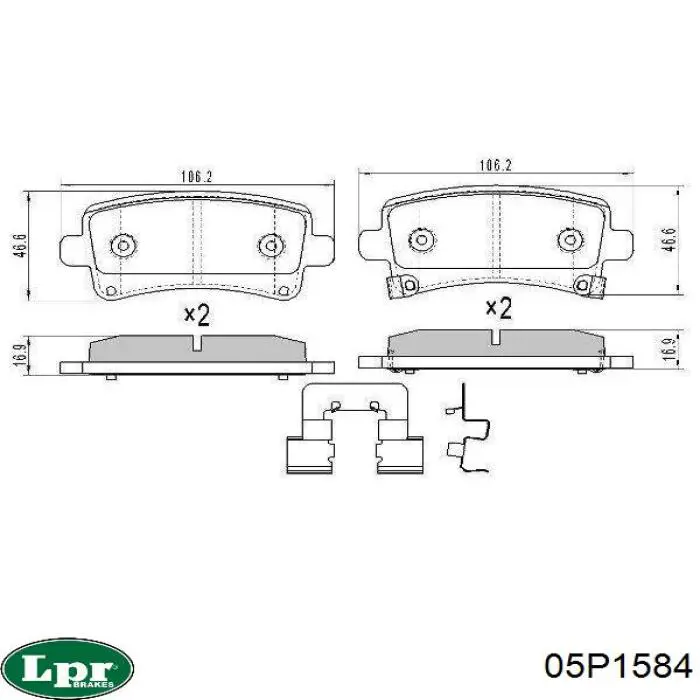 Задние дисковые колодки LPR 05P1584