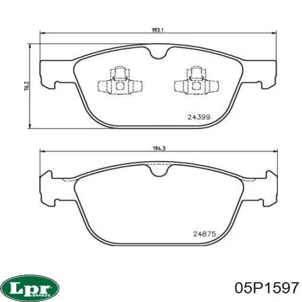 Передние тормозные колодки 05P1597 LPR