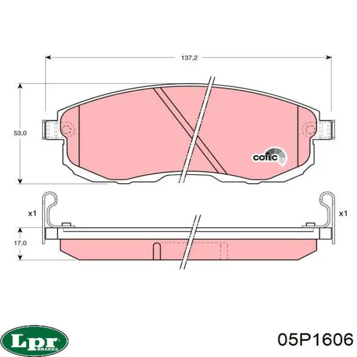 Купить 05P1606 LPR Колодки тормозные