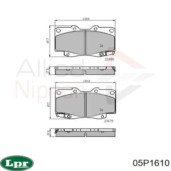 05P1610 LPR Колодки передние