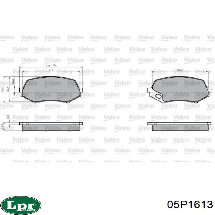 Передние тормозные колодки 05P1613 LPR