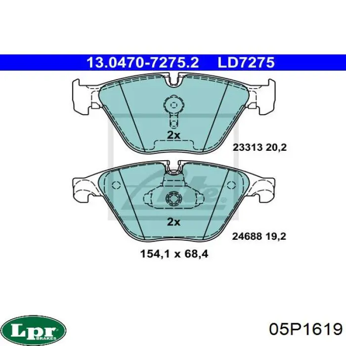 Тормозные колодки LPR 05P1619