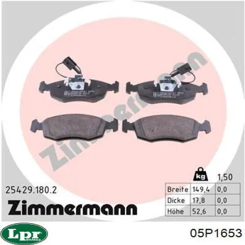 Тормозные колодки LPR 05P1653