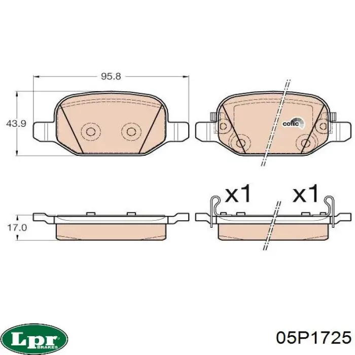 Задние дисковые колодки LPR 05P1725