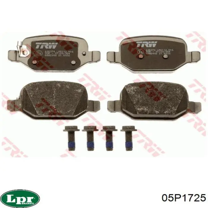 Задние тормозные колодки 05P1725 LPR