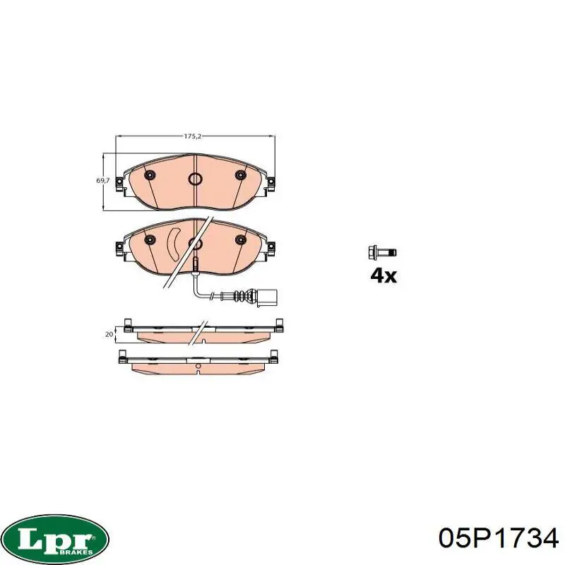 05P1734 LPR Колодки передние