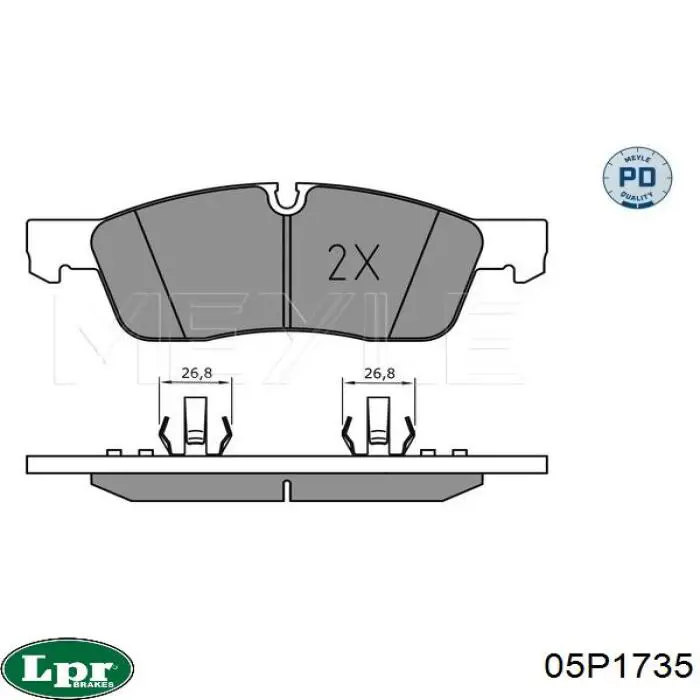 Передние тормозные колодки 05P1735 LPR