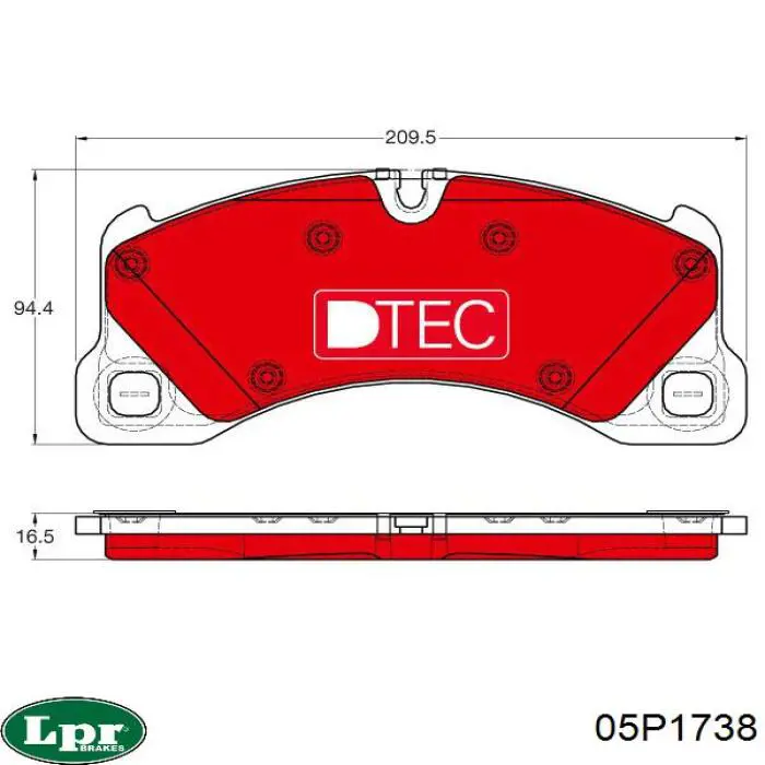 Передние тормозные колодки 05P1738 LPR