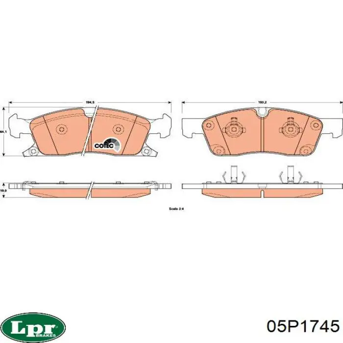 Тормозные колодки LPR 05P1745
