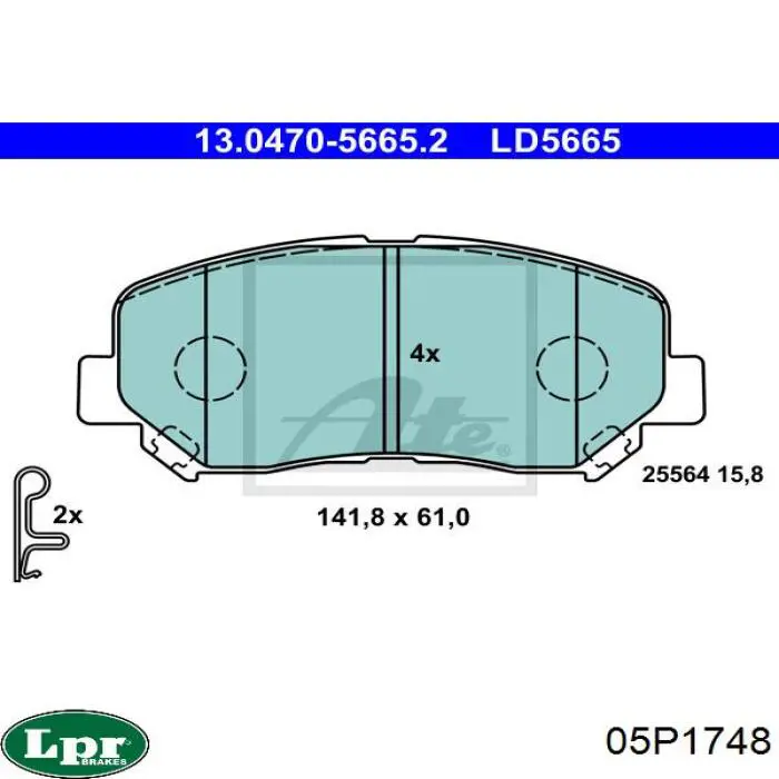 Тормозные колодки LPR 05P1748