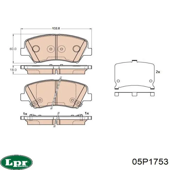 Передние тормозные колодки 05P1753 LPR