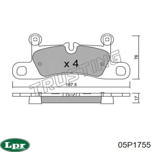 Задние тормозные колодки 05P1755 LPR